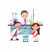 儿童科学实验卡通插画矢量素材