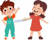 卡通快乐儿童玩耍场景矢量图