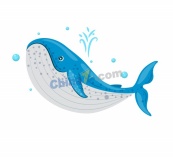 可爱海洋生物鲸鱼矢量图