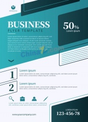 现代商务宣传单页信息矢量模板