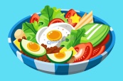 健康轻食沙拉插图矢量素材