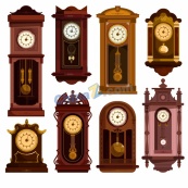 老式古典悬挂时钟矢量素材