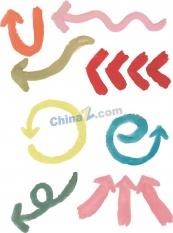 轻松水彩方向符号合集矢量素材