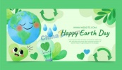 清新地球日横幅banner矢量模板