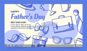 扁平化父亲节活动背景矢量素材