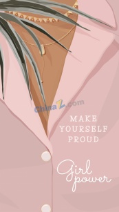 时尚女性励志语录矢量背景插图