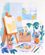 创意涂鸦绘画美术主题矢量插图