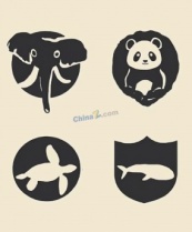 极简关爱野生动物矢量图标设计