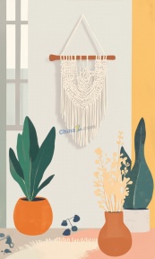 波西米亚家居装饰元素矢量