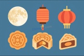 传统中秋节元素矢量素材
