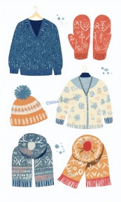 冬季保暖服饰插图合集矢量素材