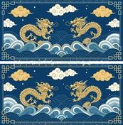 国潮风双龙吉祥纹样矢量素材