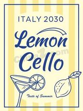 意式复古柠檬酒饮海报矢量模板