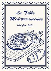 法式复古美食餐桌插画矢量素材