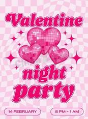 千禧复古镭射爱心派对矢量模板