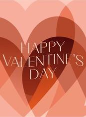 叠色几何风爱心情人节背景矢量