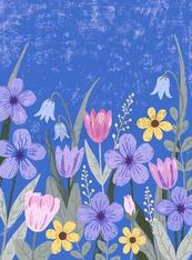 清新春季唯美花卉插画矢量素材