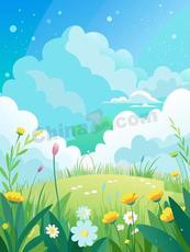清新春季户外自然风景图片矢量