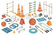 体育训练器材道具合集矢量素材