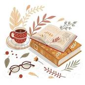 咖啡书本阅读插画矢量素材