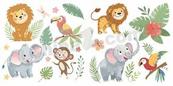 水彩萌趣丛林动物合集矢量素材