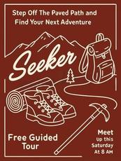 户外登山徒步海报矢量模板