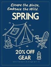 春季露营装备促销矢量模板