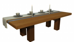精美木纹餐桌3D模型设计
