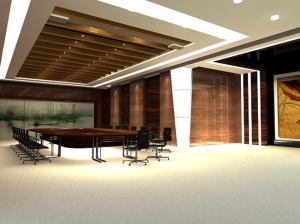 大型会议室3D模型设计