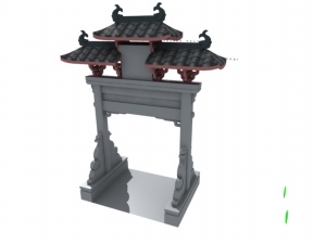 中国复古牌坊三维模型