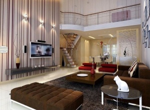 别墅客厅三维模型设计