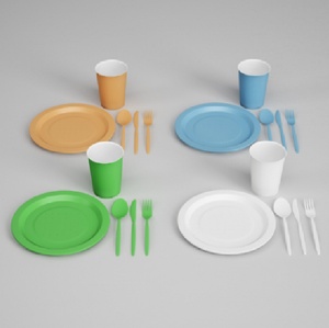 多彩餐具3D模型