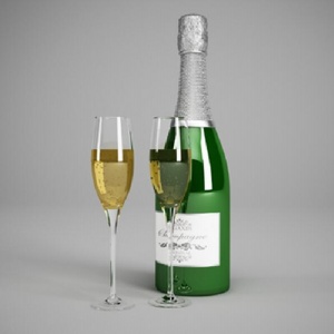 香槟三维模型效果图