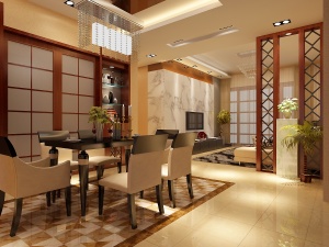 中式餐厅模型