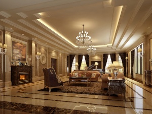欧式豪华客厅模型设计
