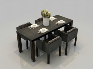 四人餐桌模型
