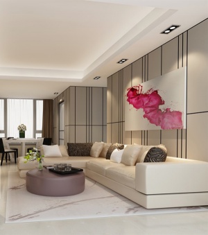 现代舒适客厅模型设计