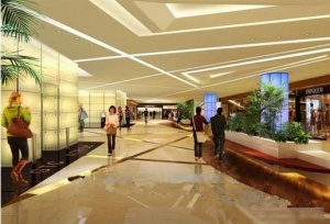商场走廊3D模型效果图