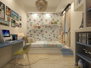 儿童卧室3D模型效果图