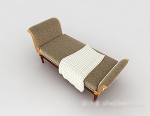 花纹沙发躺椅模型