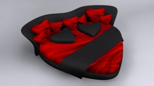 心形双人沙发床3D模型