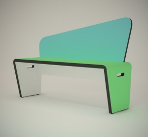 创意长款木凳3D模型