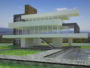 独栋现代建筑3D模型