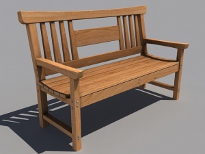 木质板凳3D模型设计