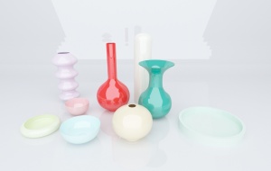 多彩瓷瓶3D模型效果图