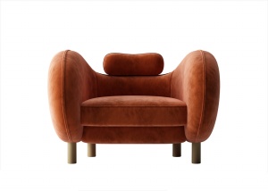棕色单人沙发模型设计