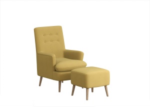 暖黄色沙发脚凳3D模型