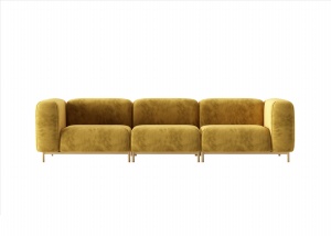 姜黄色多人沙发模型设计