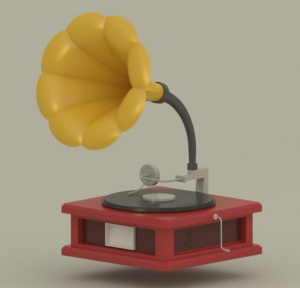 喇叭唱片机3D模型
