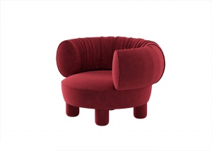 红色单人沙发模型设计
